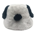 Detalle de gorro de peluche blanco con orejas negras largas y nariz de estilo dibujo - M (56-58cm) / Gris claro