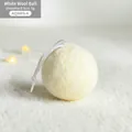 Handcrafted white wool felt Christmas ball ornament 5.5cm for tree decoration - 5.5CM White