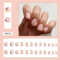 Short square press-on nails featuring cute floral patterns for an elegant spring style - Floral Style (W434)