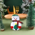 Christmas snowman cutlery holder fork knife bag festive tableware decor for holiday party - J1-1 Snowman Cutlery Cover