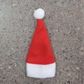 Mini bonnet de Noël rouge avec pompon blanc pour bouteilles et décoration de table - Mini Bonnet de Noël avec Pompon