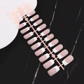 24pcs French square press on nails in nude pink and white tip on a pink frame - French White Tip Medium Almond Matte (MDF-MP01)