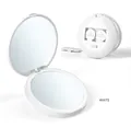 Specchio trucco LED bianco pieghevole con ingrandimento 2X bifacciale e scocca in ABS - Mini Ingrandimento 2X / Bianco