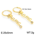 Orecchini Mama dorati in acciaio inossidabile con strass e parametri delle dimensioni - Orecchini d'Oro (KE113376-KLX)