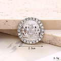 Detail view of a 25mm silver anchor button with rhinestones for DIY shoe charms - Anchor Rhinestone Circle Silver