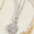 Snowflake zircon pendant necklace for women in silver and gold metal finishes - Snowflake / Platinum Color