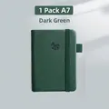Dark green A7 PU leather pocket notebook with elastic band and horse debossing - A7 / 1 Pack - Horse Logo / Dark Green
