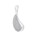 Detalle del colgante gota de plata con circonitas micro-pave y acabado pulido de espejo - VD1430 Plata Circonita Blanca Colgante