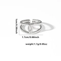Detailed view of silver open snake ring showing 1.7cm inner diameter and 1.7g weight - Tyr0335 / Adjustable Open