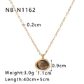 Detailed size specifications for gold pendant necklace with tiger eye stone and chain length - Gold Exquisite Oval Style (NB-N1162)