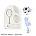 Witte siliconen vorm voor voetbal, rugby en cricketbats taartdecoratie accessoires - 2# / Grijs