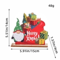 DIY Christmas wooden gnome ornament with Merry Xmas text and dimension markings - Santa with Gift Bag