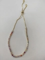 Adjustable gold tennis bracelet with colorful gradient cubic zirconia stones - Single Row Rainbow Zircon / Gold