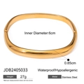 Bracciale minimalista in acciaio inossidabile placcato oro 18k con diametro 6cm e spessore 0,85cm - Bracciale Quadrato / Oro