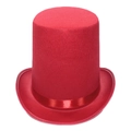 Sombrero de copa rojo vintage con cinta de satén a juego para fiestas y espectáculos - Adult-60cm / 20 Cm De Alto - Rojo