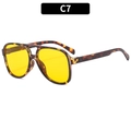Retro aviator sunglasses with tortoise frame and translucent yellow lenses C7 - Tortoise Yellow