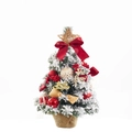 0.6m mini tabletop Christmas tree with snow flocking, red bows, and burlap base - 45cm Red Original Style