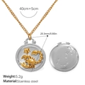 18K gold plated stainless steel Scorpio zodiac medallion pendant necklace for women - Two-tone Scorpio