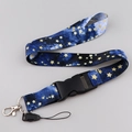 Lanyard with romantic starry sky pattern and durable black plastic buckle for IDs - KP792-7 Starry Night Sky