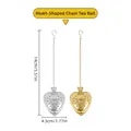 Heart-shaped 304 stainless steel tea strainers in gold and silver with chain and hook - Standard Stainless Steel - Chain Style / Gold