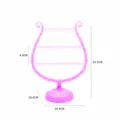 Roze harp vorm 47 gaten sieraden display standaard kunststof oorbellen opberg houder - Roze