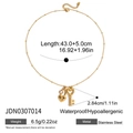Detailansicht der 18K vergoldeten Edelstahlkette mit Perlenherzschloss und Schlüsselanhänger - Gold (JDN0307014)