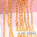 Strand of faceted champagne gold rondelle glass beads for DIY jewelry making accessories - 22 Golden Champagne