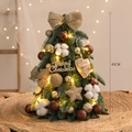 Mini desktop Christmas tree 40cm with warm LED lights and golden ornaments - Coffee Cotton Noble Pine (40cm)