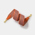 Orange chevron knit wide shoulder strap with pink accents and gold lobster clasps - L 70cm W 5cm / Orange Gold Buckle