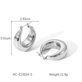 Silver hollow hoop earrings size detail 3.01cm height and weight specifications - Silver Water Drop Style (HC-E10024-S)