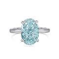 Elegant S925 sterling silver ring with an oval light blue zircon in a four-prong setting - US 5 / Light Blue