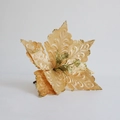 Champagne gold artificial Christmas flower with glitter petals for tree decoration - Champagne Gold
