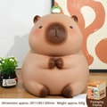 Tirelire Capybara en vinyle marron avec grenouille, taille 187x190x250mm, 650g - Style B Grand Assis Oiseau Capybara
