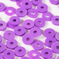 Perline piatte tonde in argilla polimerica viola per gioielli fai da te artigianali - Viola scuro