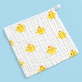 Soft cotton baby washcloth with yellow chick print and bubbled texture finish - Little Yellow Chick