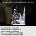 Blue and white Christmas tree snowflake electrostatic window decals in multiple sizes - Small (30x40cm) / White Blue Tree SDUV-192-4