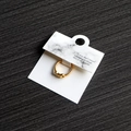 Anello con nodo a cuore dorato con cartoncino in marmo su legno nero scuro - Tipo C (Motivo Marmo Bianco) / 6*6cm (100 pezzi/confezione)