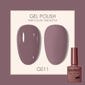 Mauve soak-off gel nail polish G011 in 7.5ml bottle with high gloss color swatches - Mauve (011)