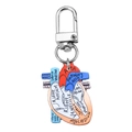 Colorful anatomical heart keychain with detailed medical labels on a white background - Style 5