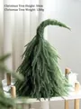 50cm curved artificial Christmas tree miniature desk ornament in 1200g green PVC - Crooked Neck Christmas Tree (Single)