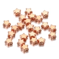 Cuentas de estrella en oro rosa pulido con agujero para accesorios de joyería DIY - 9mm 100Pzs / Oro rosa
