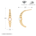 Spécifications de taille pour boucles d'oreilles en argent 925 avec opale et zircon - Plaqué Or Argent 925 - Opale Blanche