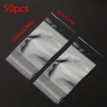 Set of 50 clear plastic self-sealing bags for earrings, size 10cm x 4cm functional pack - Transparent Packaging Bag