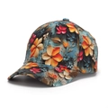 Casquette de baseball pour femme avec imprimé floral 3D orange et rouge pour l'été - Motif Floral Sarcelle (A)