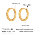 Especificaciones de tamaño para pendientes de aro en acero inoxidable martillado - Estilo 1.8cm (YYE023761-14)