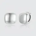 Minimalist 925 sterling silver square stud earrings with high-polish mirror finish - Square Style / Silver
