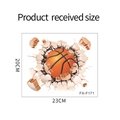 Detalle del vinilo decorativo 3D de baloncesto FX-F171 mostrando medidas de 23cm x 20cm - Baloncesto (FX-F171) / 20x23cm