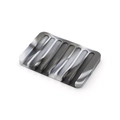 Gray marble pattern silicone soap holder with self-draining slots for bathroom - Square / Grey and White Camouflage