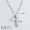 Silver stainless steel necklace with fish pendant and pearl detail in silver finish - Imitation Pearl + Fish