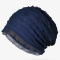 Berretto blu scuro con pieghe a strati eleganti e volant per abbigliamento casual - Stile sottile regolare / Blu Reale